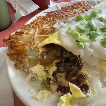 Marcia's Silver Spoon Cafe - Chicken fried steak omelet - Breakfast & Brunch Near Me - Tacoma, Washington Marcia's Silver Spoon Cafe - Chicken fried steak omelet - Breakfast & Brunch Near Me - Tacoma, Washington