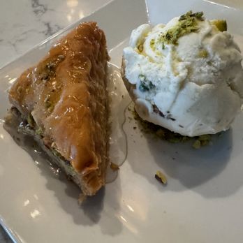 Pine Bistro - Baklava and orange blossom ice cream. - Mediterranean Near Me - Enterprise, Nevada