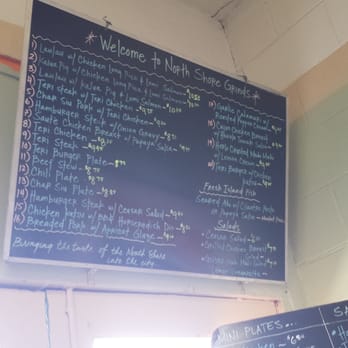 North Shore Grinds - The wall menu....... - Hawaiian Near Me - Honolulu, Hawaii