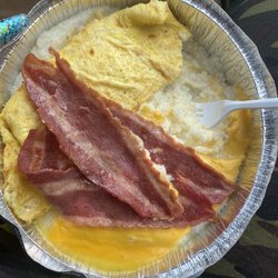 Joe's Coffee Shop - 3 egg cheese omelette, turkey bacon, cheese grits