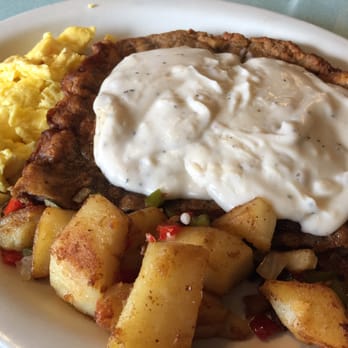 Salida's Country Kitchen - This is ONLY HALF of the kountry fried steak dish . So delicious!!! - Breakfast & Brunch Near Me - Salida, California Salida's Country Kitchen - This is ONLY HALF of the kountry fried steak dish . So delicious!!! - Breakfast & Brunch Near Me - Salida, California