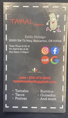 Menu photo 4 Tamal Express Beaverton, OR Menu photo 4 Tamal Express Beaverton, OR