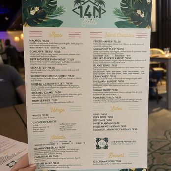 14 North Daiquiri Bar - menu - Cocktail Bars Near Me - Dania Beach, Florida