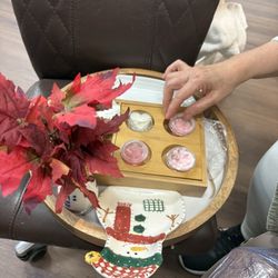 Bella Nails & Spa - The holiday platter contained scented oils, flower petals and massaging oils = happy feet!