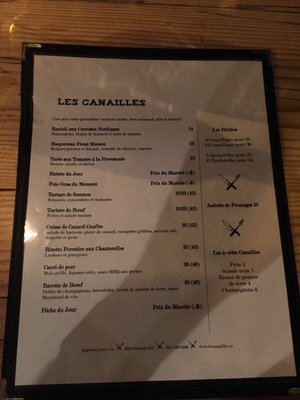 Menu photo 2 Les Canailles Montreal, QC Menu photo 2 Les Canailles Montreal, QC