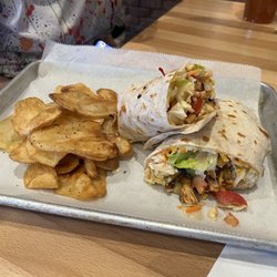 Horse Palace - Chicken wrap with fresh fried chips.