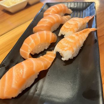 Shoten Japanese Dining - Salmon and Ebi Nigiri - Japanese Near Me - Beaverton, Oregon Shoten Japanese Dining - Salmon and Ebi Nigiri - Japanese Near Me - Beaverton, Oregon