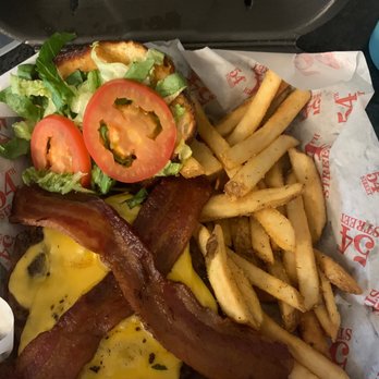 54th Street Restaurant & Drafthouse - Burger with back & cheese and fries! - Bars Near Me - The Colony, Texas