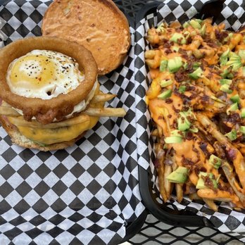 Grinderz - Birds Nest Burger & Pigsty Fries - Burgers Near Me - Huntington Beach, California