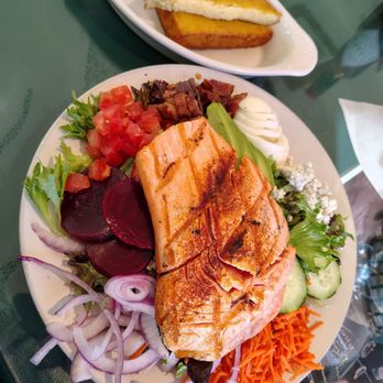 Tognazzini's Dockside - Coast Guard Cobb Salad with Salmon - Seafood Near Me - Morro Bay, California Tognazzini's Dockside - Coast Guard Cobb Salad with Salmon - Seafood Near Me - Morro Bay, California
