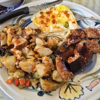 The Cup Cafe - Polish sausage and eggs. Very tasty! - Breakfast & Brunch Near Me - Reno, Nevada