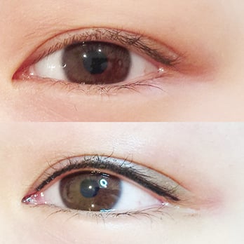 J Permanent Makeup - Eyeliner semi permanent make up before and after - Medical Spas Near Me - Edmonton, Alberta