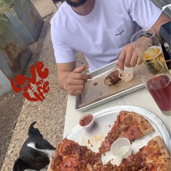 Pinthouse Pizza - Cannonball pizza, I'll turn this car around drink, and crackberry cider drink - Pizza Near Me - Austin, Texas Pinthouse Pizza - Cannonball pizza, I'll turn this car around drink, and crackberry cider drink - Pizza Near Me - Austin, Texas