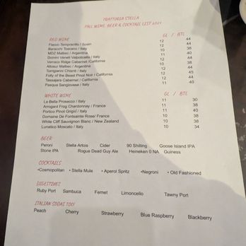 Trattoria Stella - Menu - Italian Near Me - Denver, Colorado
