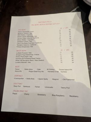 Menu photo 5 Trattoria Stella Denver, CO