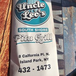 Uncle Leo's South Shore Pita Grill - Front of menu