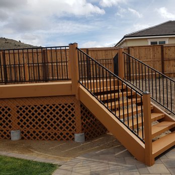 Prestige Construction - a wooden deck with wrought railings - General Contractors Near Me - Sparks, Nevada Prestige Construction - a wooden deck with wrought railings - General Contractors Near Me - Sparks, Nevada