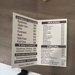 Sam's Threading Salon - Pricing