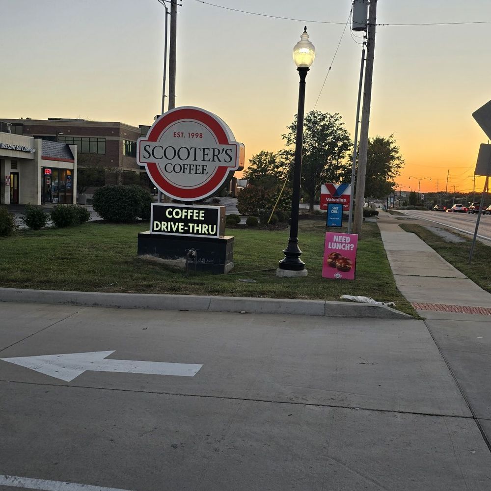 Scooter's Coffee - Scooters Coffee sign - Coffee & Tea Near Me - Ellisville, Missouri Scooter's Coffee - Scooters Coffee sign - Coffee & Tea Near Me - Ellisville, Missouri