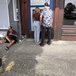 Chase Bank - This displays the lack of privacy you get to look forward to while using the CHASE ATM.
