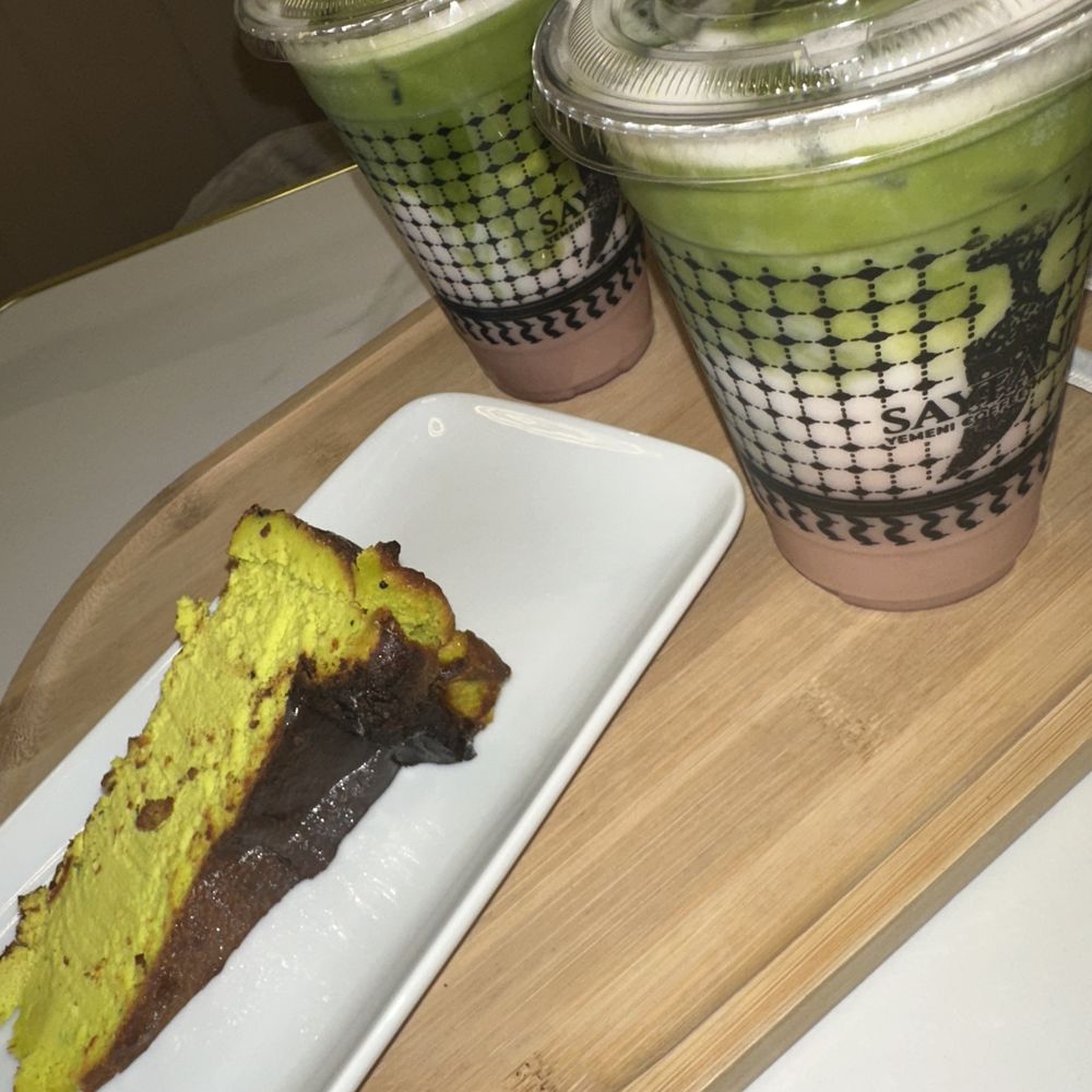 Sayfani Coffee House - San Sebastian Pistachio Cheesecake and Strawberry Matcha - Coffee & Tea Near Me - Schaumburg, Illinois Sayfani Coffee House - San Sebastian Pistachio Cheesecake and Strawberry Matcha - Coffee & Tea Near Me - Schaumburg, Illinois
