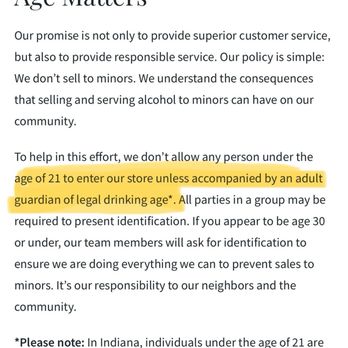 Total Wine & More - This is the policy from the store at Kendall, Florida. In Indiana the policy is different. - Beer, Wine & Spirits Near Me - Kendall, Florida