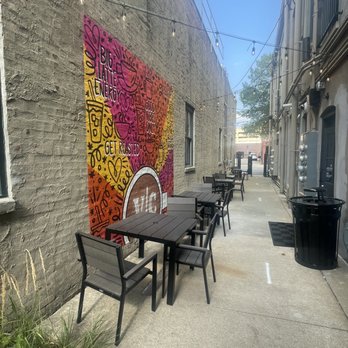 Vibrant Coffeehouse + Kitchen - Patio alleyway - Coffee & Tea Near Me - Des Moines, Iowa Vibrant Coffeehouse + Kitchen - Patio alleyway - Coffee & Tea Near Me - Des Moines, Iowa