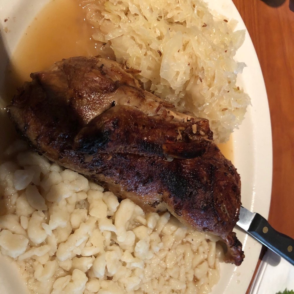 Roast duck, sauerkraut and spaetzle Roast duck, sauerkraut and spaetzle