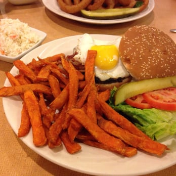 I-84 Diner - American burger with sweet potato fries and slaw - Diners Near Me - Fishkill, New York