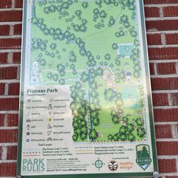 Pioneer Park - The disc golf map.