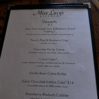 Miss Lucy's Kitchen - Dessert Menu - New American Near Me - Saugerties, New York Miss Lucy's Kitchen - Dessert Menu - New American Near Me - Saugerties, New York
