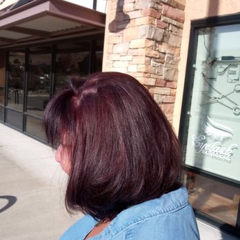 Shearz Salon - Beautiful Deep Ruby highlight/lowlight with Aveda intense color! Done by Erin Kelly! Thanks Suzy! - Hair Salons Near Me - Sparks, Nevada