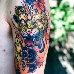 Painted Temple Tattoo - Tattoo by Gregory Wald