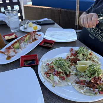 Parkers' Lighthouse - Lighthouse roll amd Blackened Fish tacos. - Seafood Near Me - Long Beach, California Parkers' Lighthouse - Lighthouse roll amd Blackened Fish tacos. - Seafood Near Me - Long Beach, California