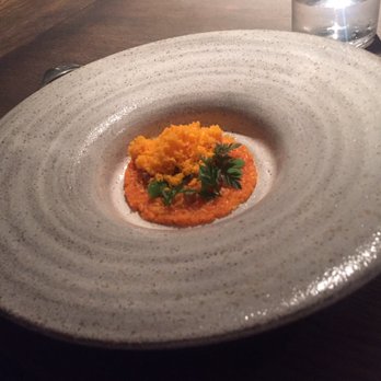 Commis - Carrot with black walnutsand aea buckthorn berries triple karmeliet, brouwerji bosteels, buggenhout belgium - New American Near Me - Oakland, California