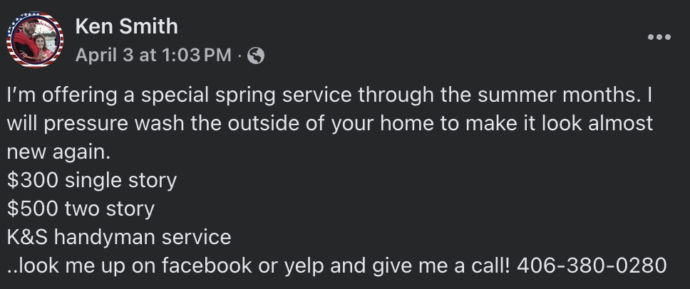 Slide of K&S handyman service