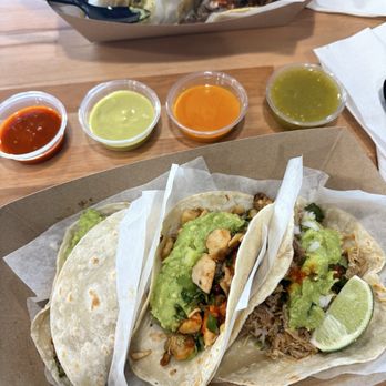 Taco Cinco - Cactus, chicken, and carnitas tacos on flour - Mexican Near Me - Phoenix, Arizona