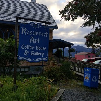 Resurrect Art Coffee House Gallery - Resurrect Art Coffee House outdoor sign - Coffee & Tea Near Me - Seward, Alaska Resurrect Art Coffee House Gallery - Resurrect Art Coffee House outdoor sign - Coffee & Tea Near Me - Seward, Alaska
