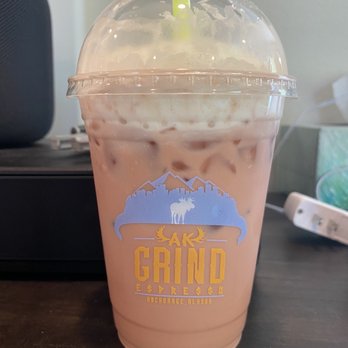AK Grind Espresso - Special latte, raspberry, vanilla, and amaretto for only $3.50!! - Coffee & Tea Near Me - Anchorage, Alaska