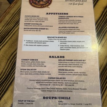 Cowboy Cookin' - Dinner menu - Burgers Near Me - Wickenburg, Arizona
