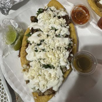 Tortas El Rey - Cabeza huaraches with sour cream, cheese, cilantro and lime - Sandwiches Near Me - Orlando, Florida Tortas El Rey - Cabeza huaraches with sour cream, cheese, cilantro and lime - Sandwiches Near Me - Orlando, Florida