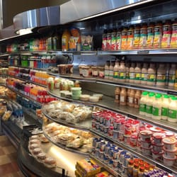 The Blue Line Deli & Market - Drink selection with some BYU catering made sandwiches and dips in the middle.