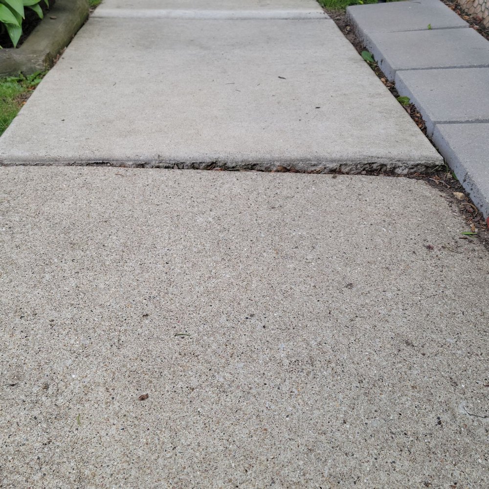 Accurate Concrete Raising - Before. Sinking on the right side over an inch - Masonry/Concrete Near Me Accurate Concrete Raising - Before. Sinking on the right side over an inch - Masonry/Concrete Near Me