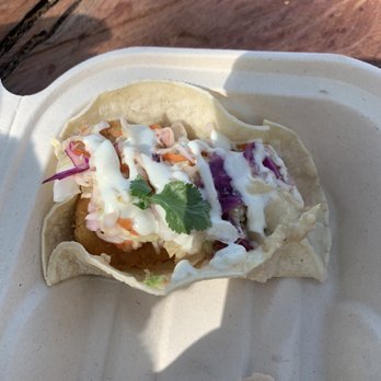 Earth Aloha Eats - This is the fish Tacos- nice slaw on top and the two Thai tacos pictured had an excellent peanut sauce and fresh slaw mix. - Food Trucks Near Me - Honolulu, Hawaii Earth Aloha Eats - This is the fish Tacos- nice slaw on top and the two Thai tacos pictured had an excellent peanut sauce and fresh slaw mix. - Food Trucks Near Me - Honolulu, Hawaii