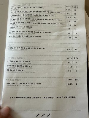 Menu photo 3 ALPINE SOCIAL Lake Louise, AB
