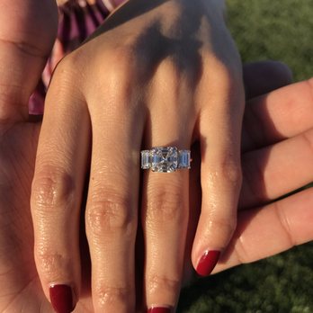 McKay Diamonds - 2 carat asscher center, .58 emeralds sides - Jewelry Near Me - Salt Lake City, Utah