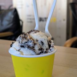 Hello Honey - Brownie cream, peanut butter crunch, and mint cookies and cream