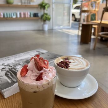 Jaffa Coffee Roasters - Strawberry sage latte and rose cardamom latte - Coffee & Tea Near Me - Berkeley, California Jaffa Coffee Roasters - Strawberry sage latte and rose cardamom latte - Coffee & Tea Near Me - Berkeley, California