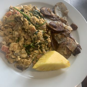 Metro Cafe - Country eggs without onions and a side of fruit! - American Near Me - El Segundo, California