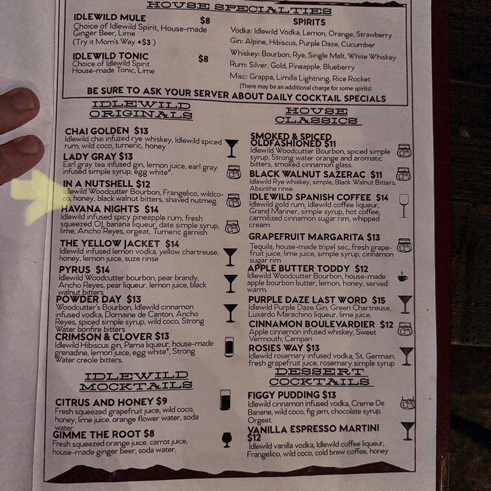Idlewild Spirits Distillery - Drink menu- - Distilleries Near Me - Winter Park, Colorado Idlewild Spirits Distillery - Drink menu- - Distilleries Near Me - Winter Park, Colorado